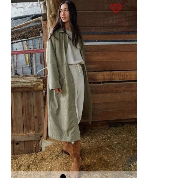 Velvet by Graham & Spencer Jackets & Blazers - Velvet by Graham & Spencer Elaine Sanded Twill Trench Coat Green XS Duster